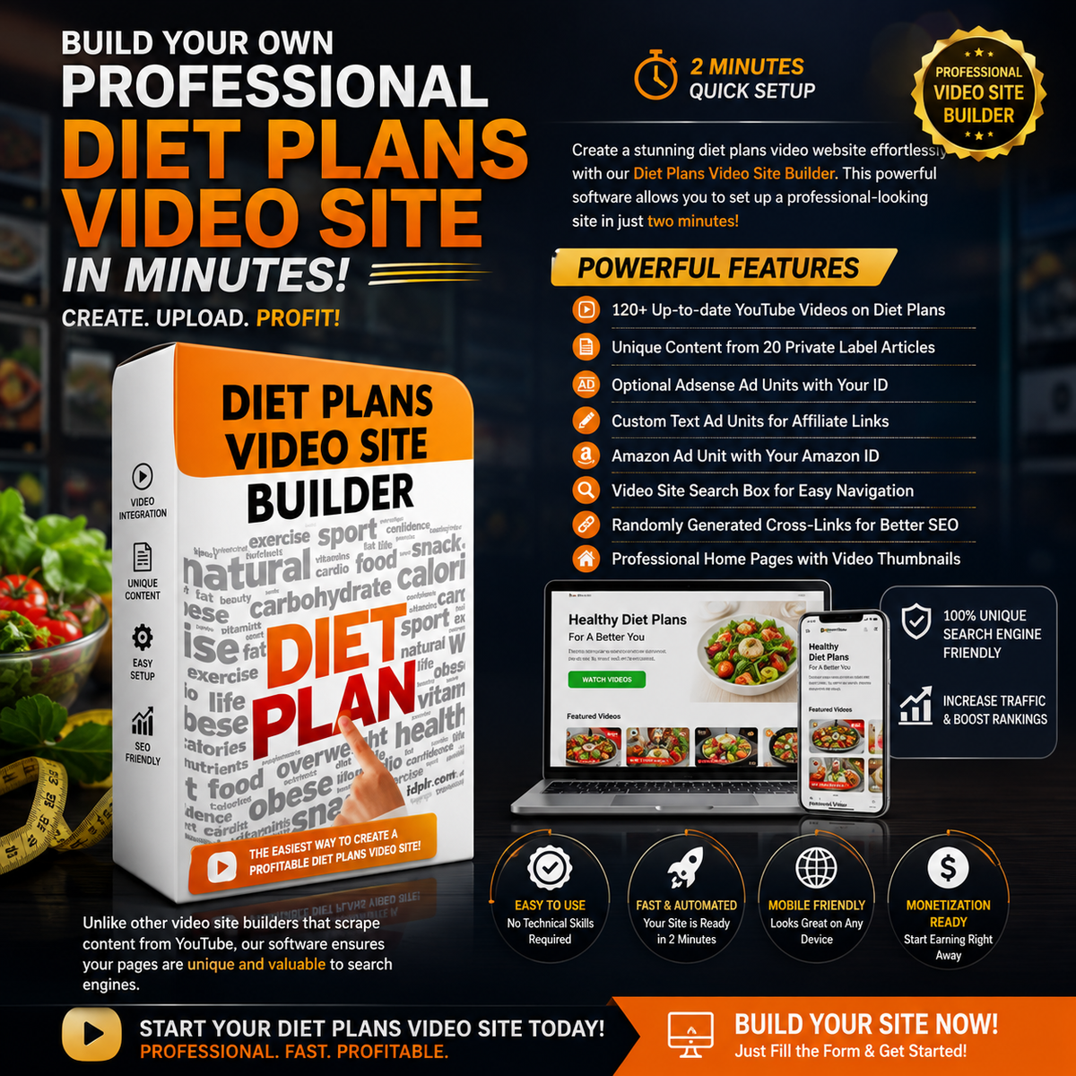 Diet Plans Video Site Builder